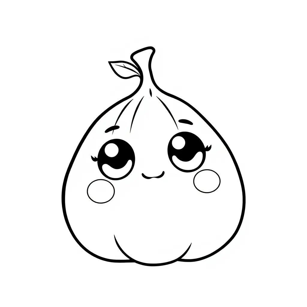 Coloriage Figue 2 Fruit Kawaii - Kawaii fruits à imprimer