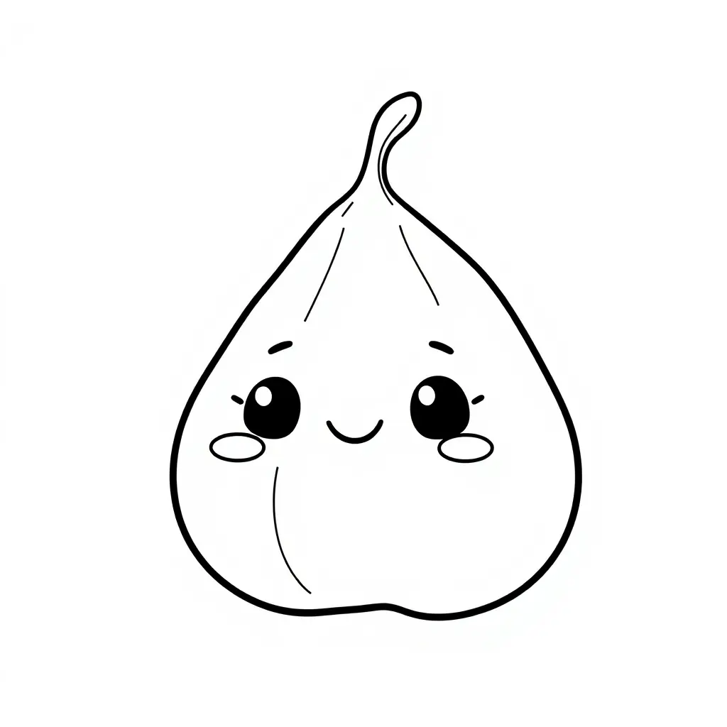 Coloriage Figue 3 Fruit Kawaii - Kawaii fruits à imprimer