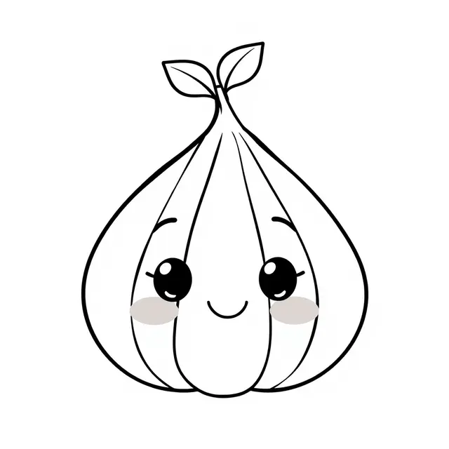 Kawaii Fig Fruit No. 4 coloring page to print