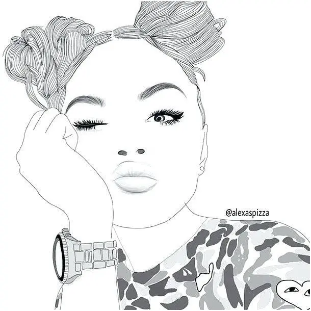 Coloriage Fille Ado Swag - Fille ado à imprimer