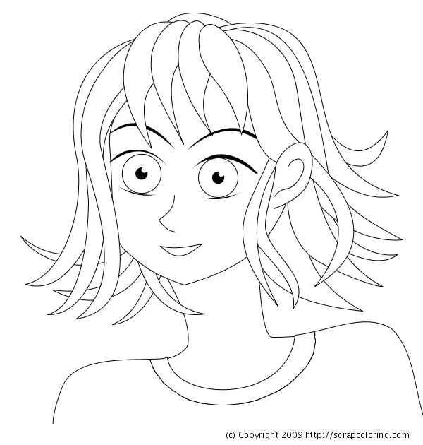 Elegant Shojo Manga Girl coloring page to print
