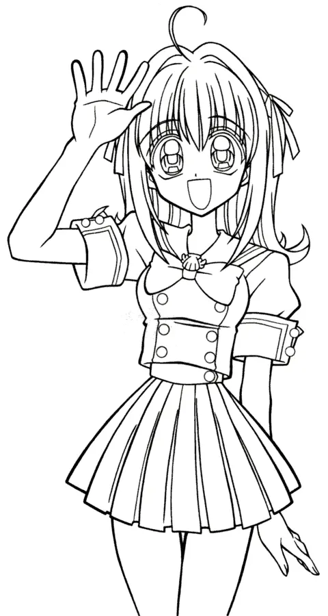 Manga Heroine with Stylized Hair coloring page to print