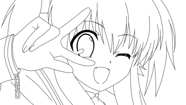 Coloriage Héroïne manga avec expression douce - Manga à imprimer