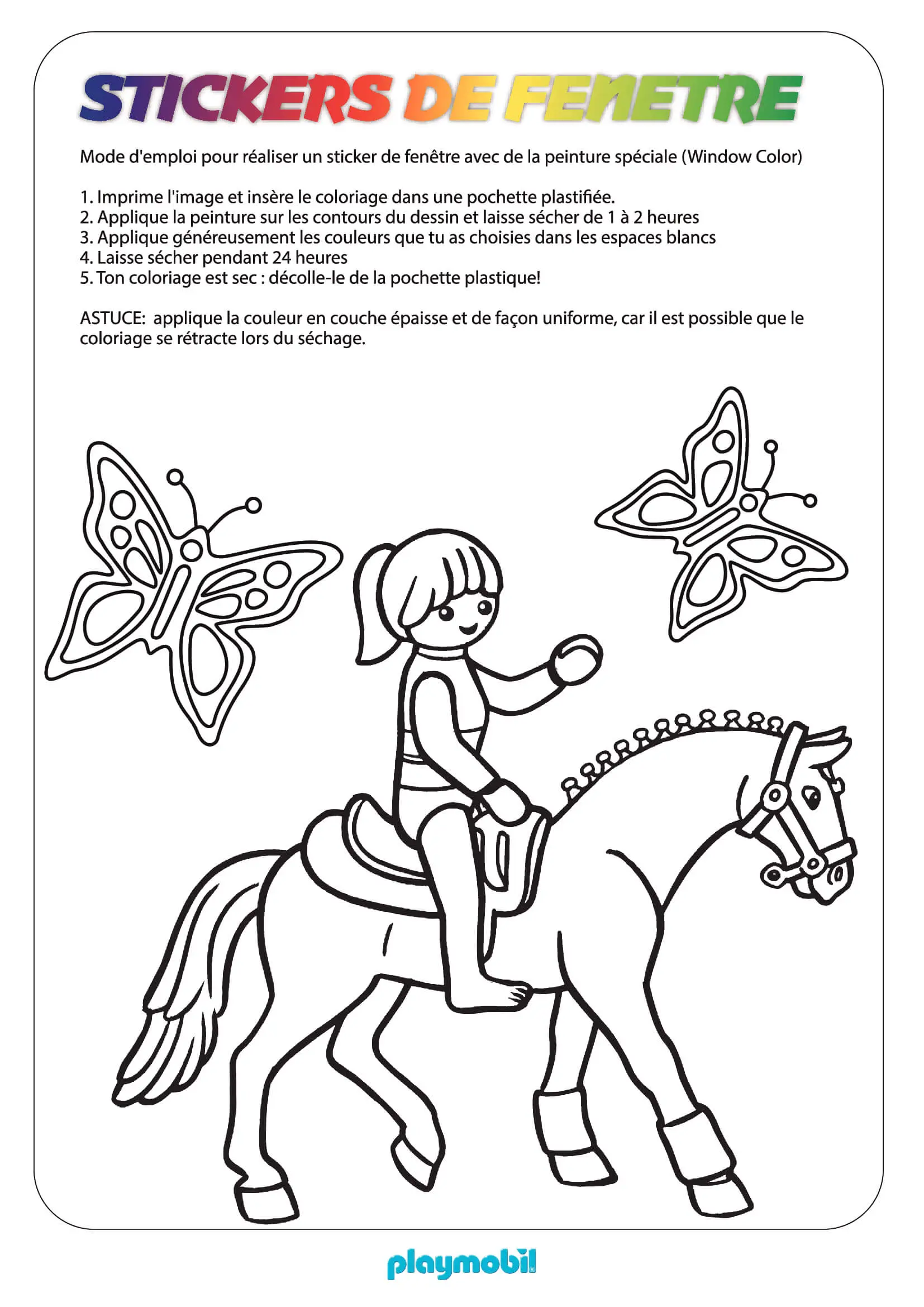 Coloriage Fille Playmobil Sur Un Cheval - Playmobil à imprimer