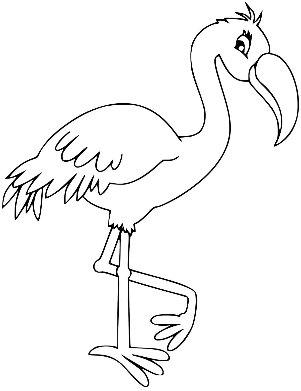 Disegno di Fenicottero rosa per bambini della scuola materna da stampare