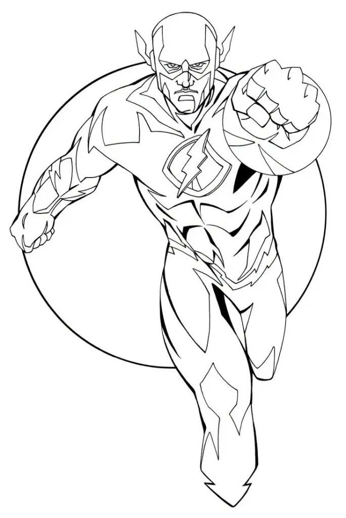 Coloriage Flash Super Héros En Plein Vitesse - Super héros à imprimer