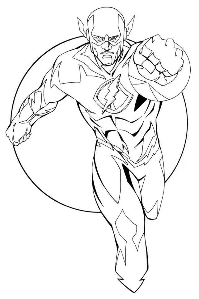Coloriage Flash Super Héros En Plein Vitesse - Flash super héros à imprimer