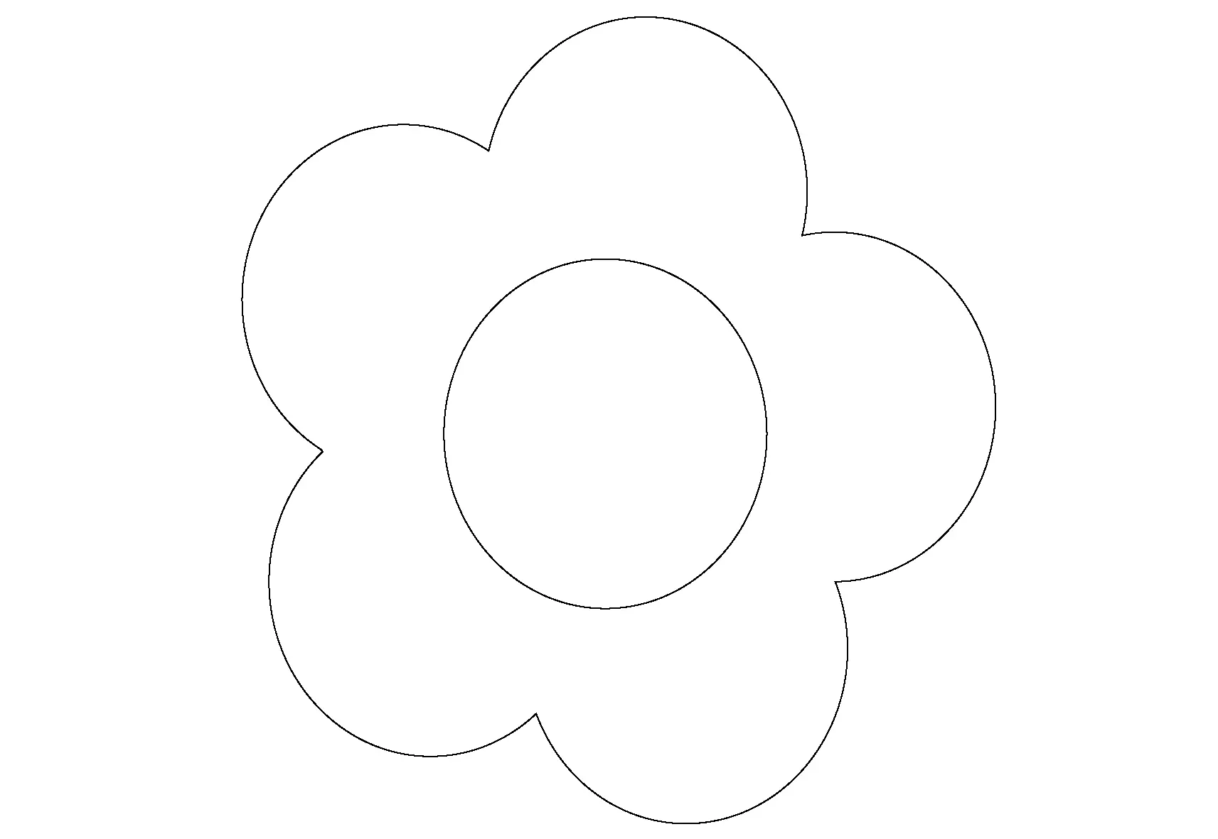 Coloriage Fleur stylisée aux pétales arrondis - Facile à imprimer