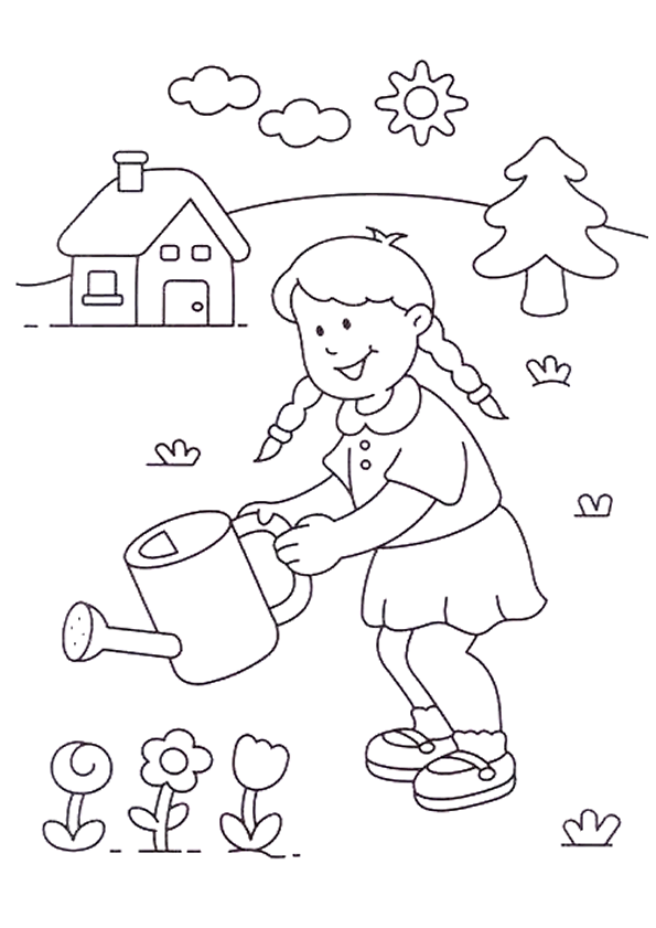 Coloriage Fleurs Printemps Maternelle - Printemps à imprimer