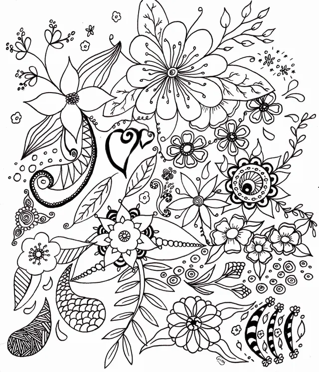 Coloriage Fleurs Simples Pour Adulte - Fleurs à imprimer