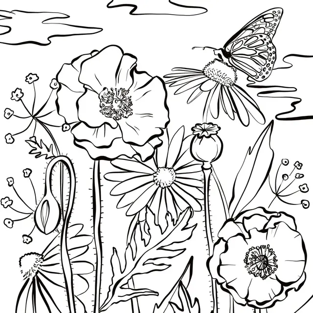 Coloriage Fleurs Tulipes Et Tulipa Pulchella - Tulipe à imprimer