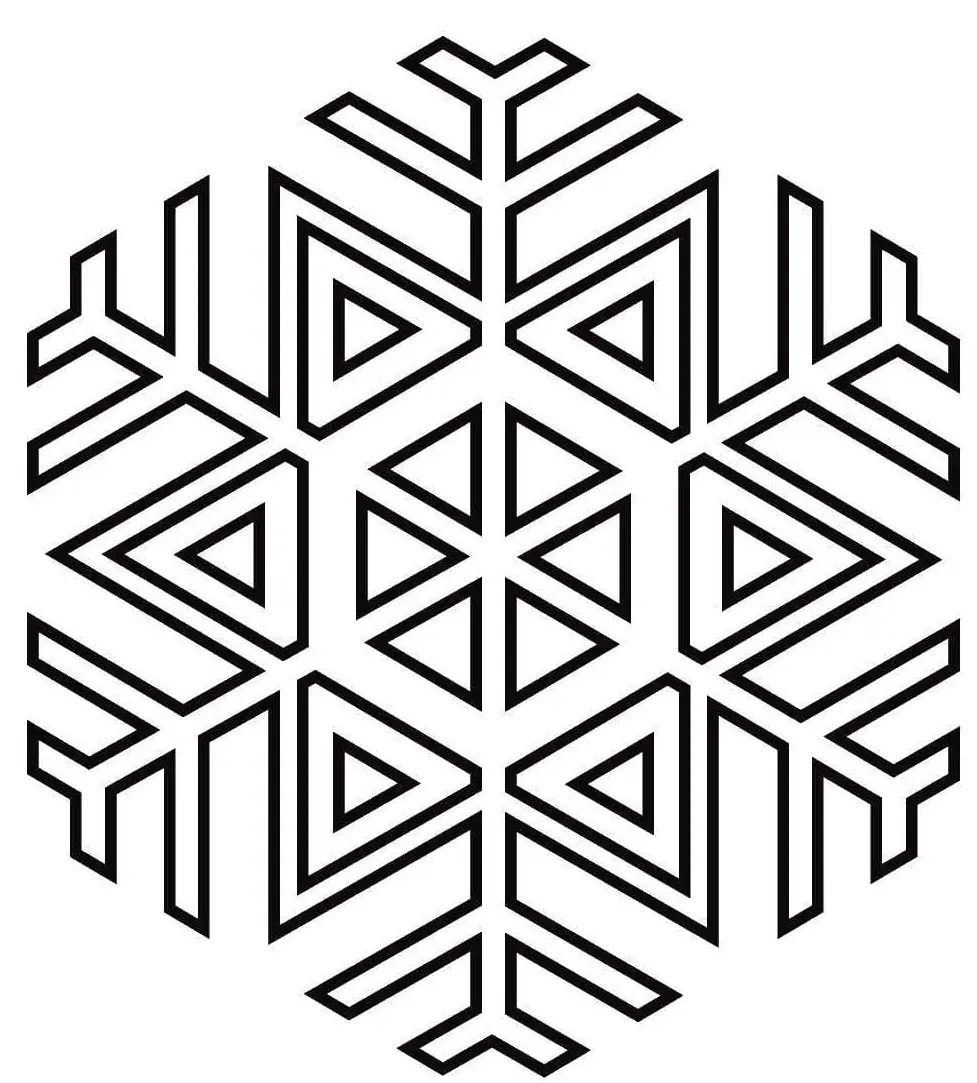 Coloriage Flocon Cristaux De Glace - Flocon de neige à imprimer