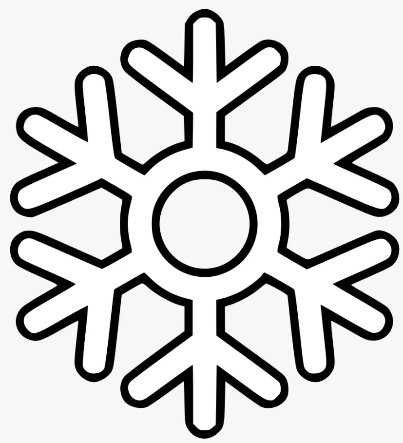 Coloriage Flocon De Neige Avec Un Cercle Facile - Flocon de neige à imprimer