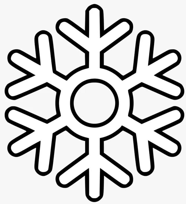 Coloriage Flocon De Neige Avec Un Cercle Facile - Flocon de neige à imprimer