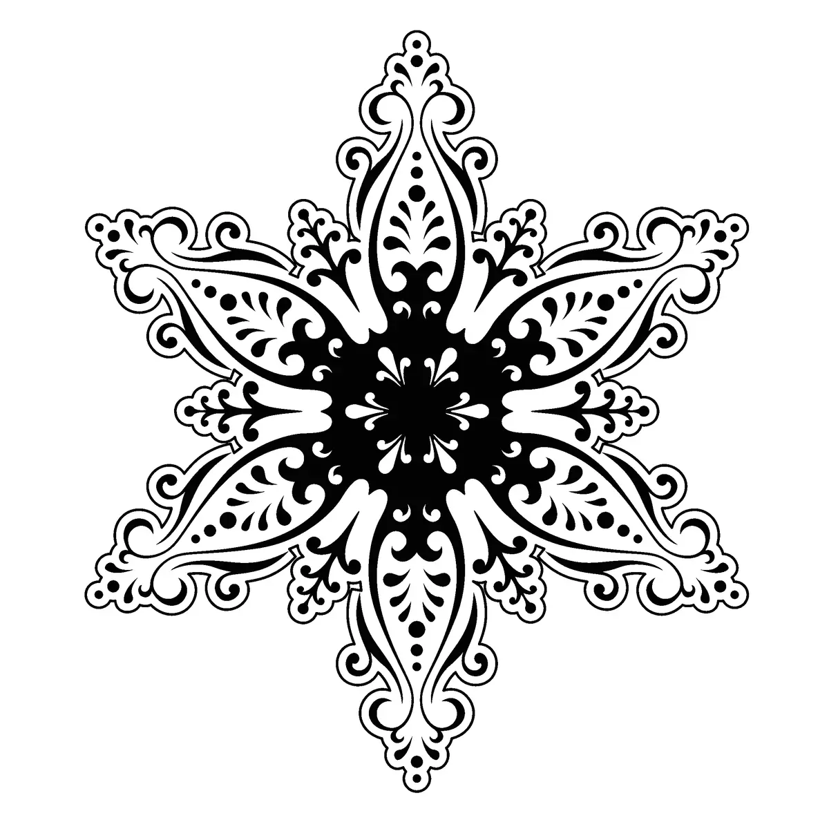 Disegno di Fiocco di neve effetto floreale da stampare