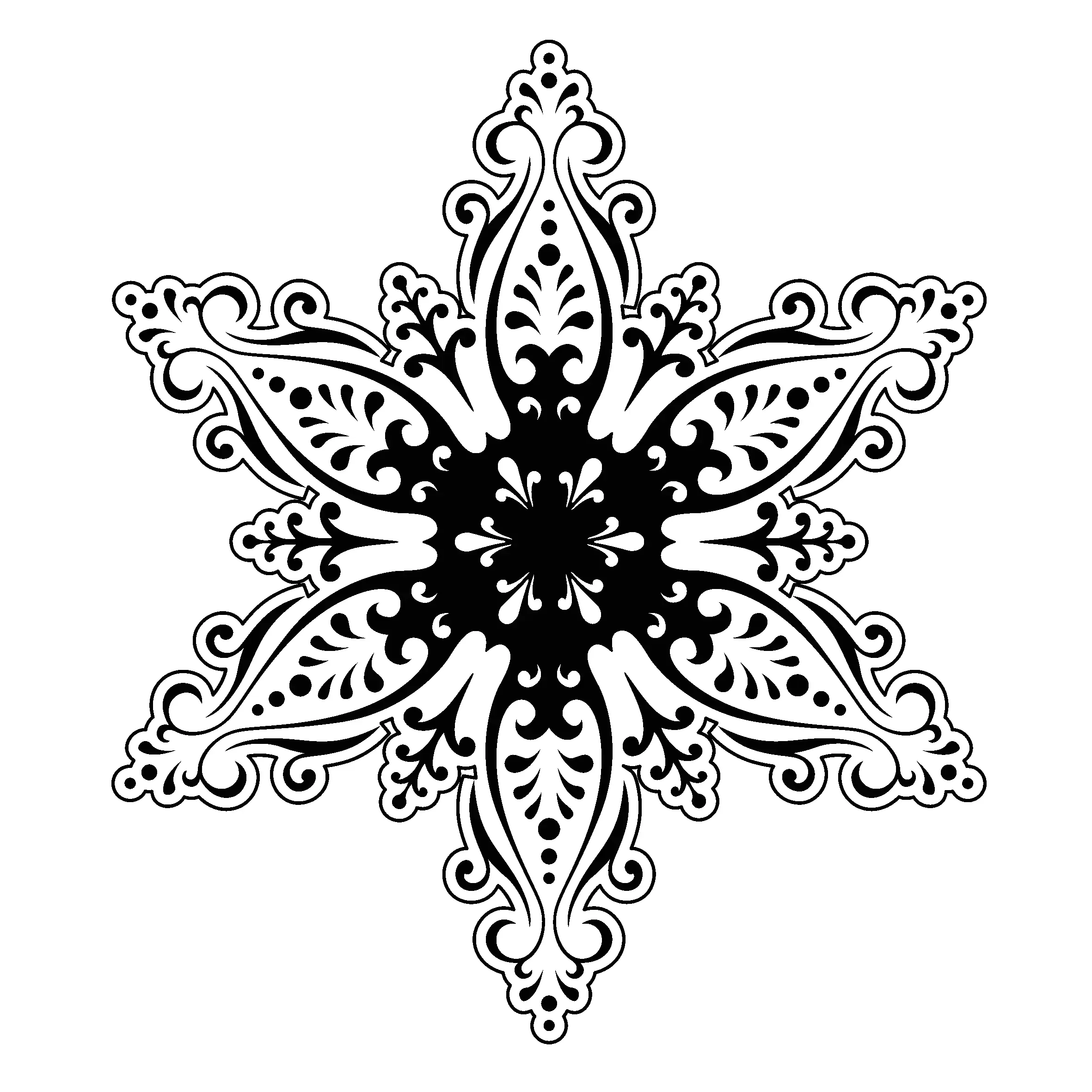 Coloriage Flocon De Neige Effet Fleurs Floral - Flocon de neige à imprimer