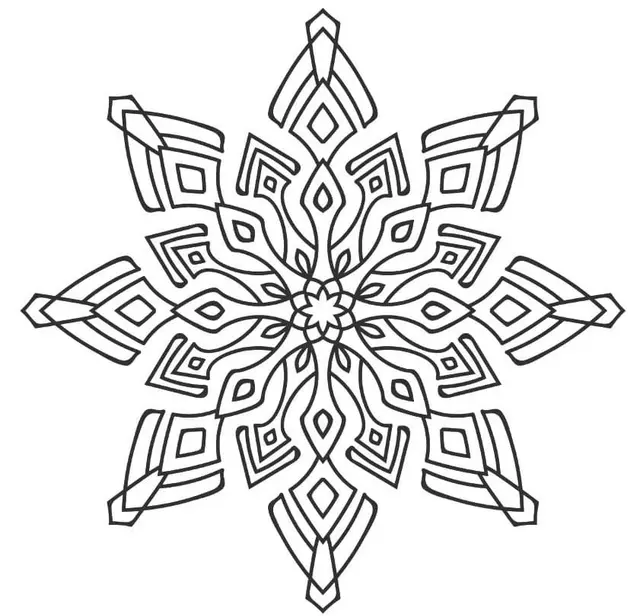 Coloriage Flocon De Neige Moderne Mandala - Flocon de neige à imprimer