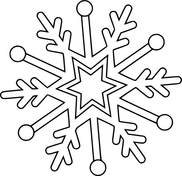 Coloriage Flocon De Neige - Hiver à imprimer
