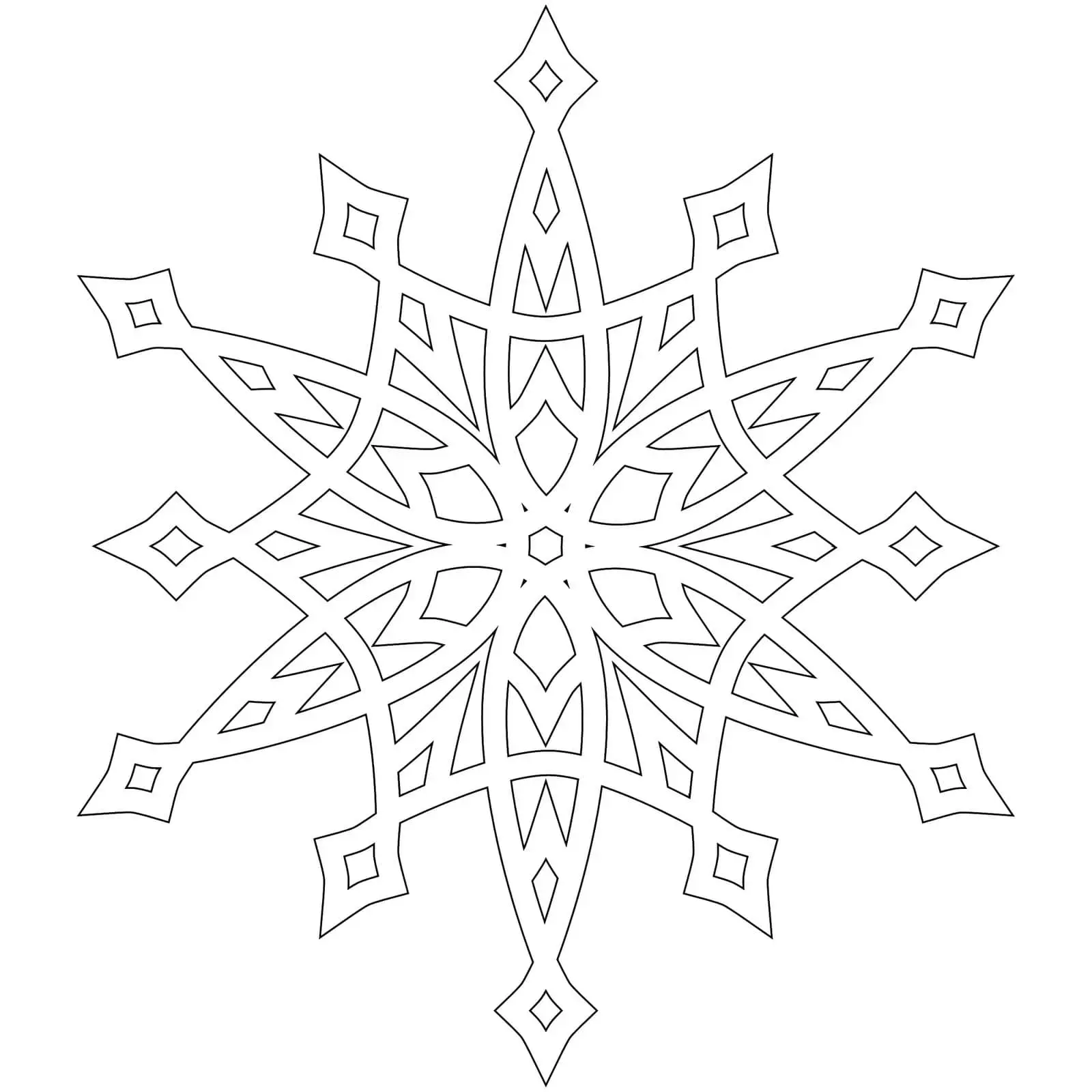 Coloriage Flocon Snowflake - Flocon de neige à imprimer