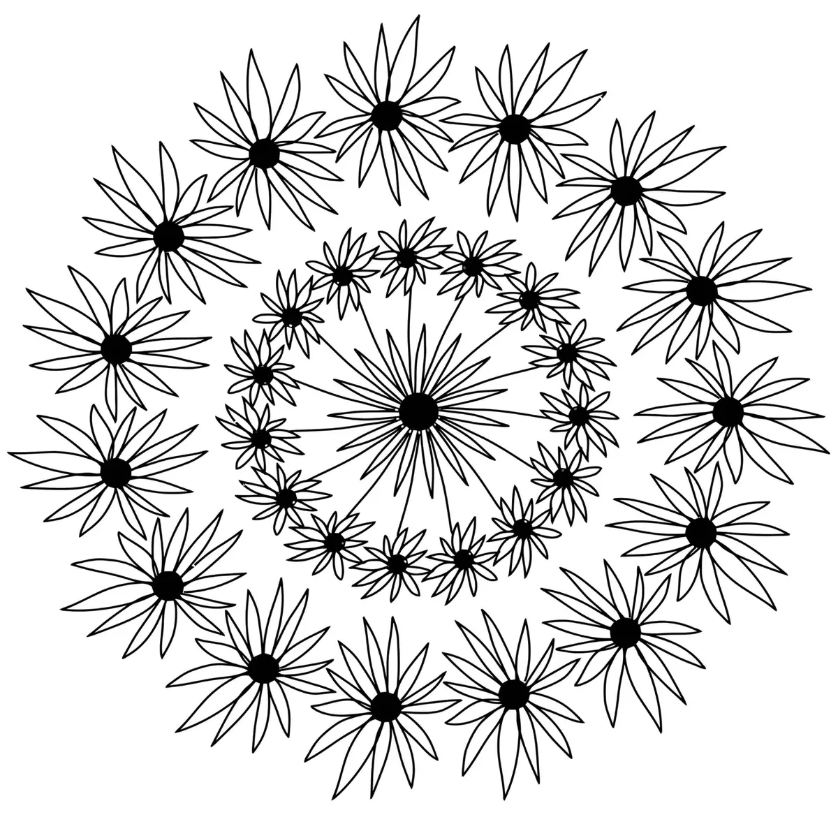 Coloriage Flowers Mandala Adulte Fleurs - Adulte à imprimer