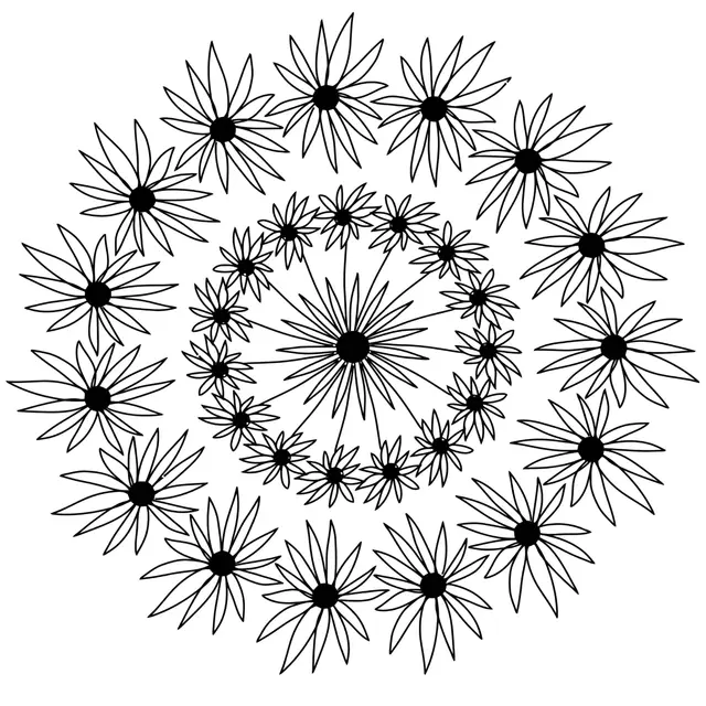 Coloriage Flowers Mandala Adulte Fleurs - Adulte à imprimer