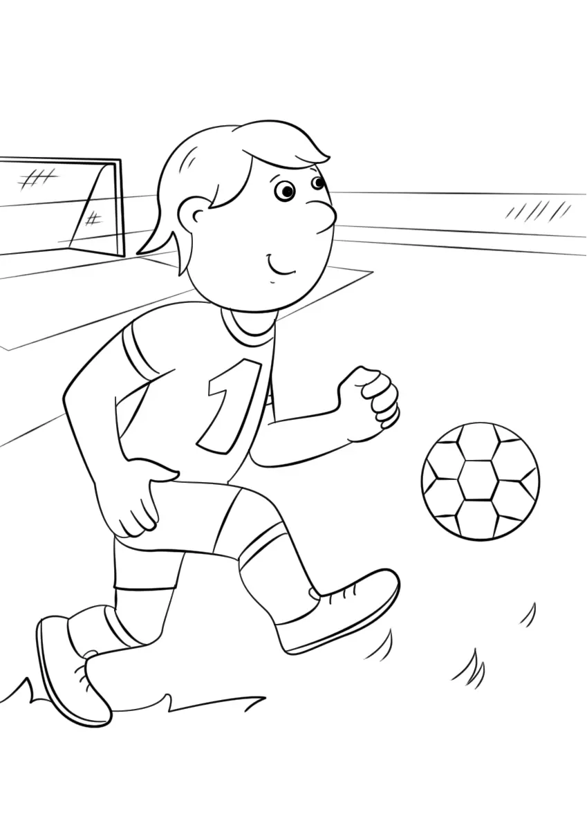 Coloriage Foot Facile Joueur Enfant - Foot à imprimer