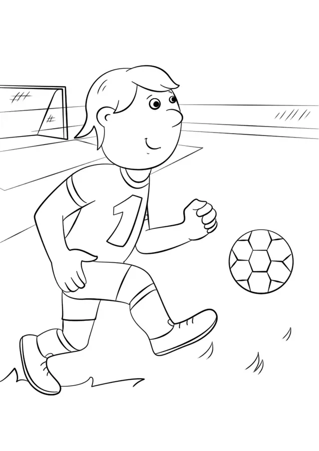 Coloriage Foot Facile Joueur Enfant - Foot à imprimer