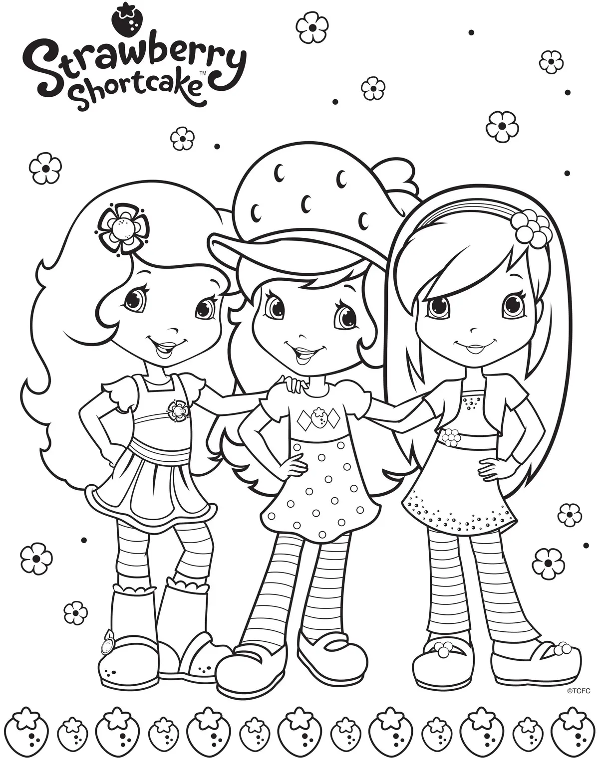 Strawberry Shortcake and Her Friends Forever coloring page to print