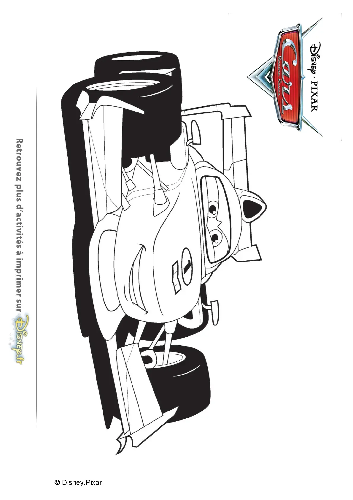 Coloriage Francesco Bernoulli Au Grand Prix Mondial Cars Disney - Cars à imprimer