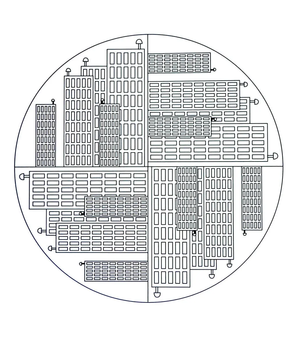 Coloriage Free Mandala To Color New York Buildings - Mandala à imprimer