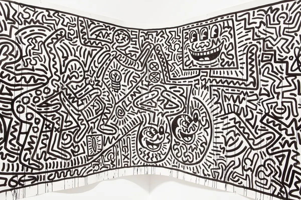 Coloriage Fresque Keith Haring - Art à imprimer