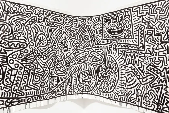 Coloriage Fresque Keith Haring - Art à imprimer