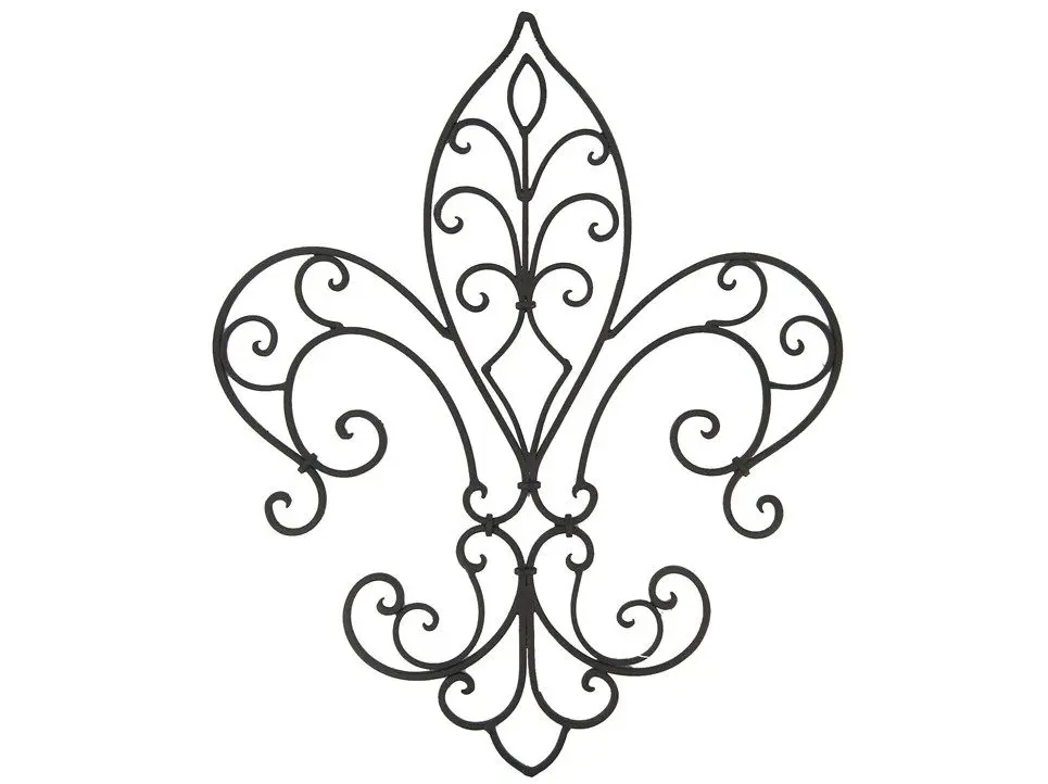 Frilly Fleur De Lis coloring page to print