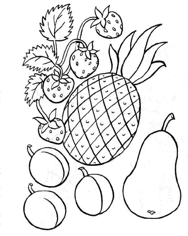 Coloriage Pomme juteuse aux feuilles détaillées - Fruits à imprimer