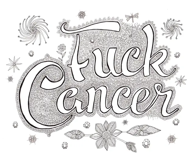 Coloriage Fuck Cancer Mandala - Cancer du sein à imprimer