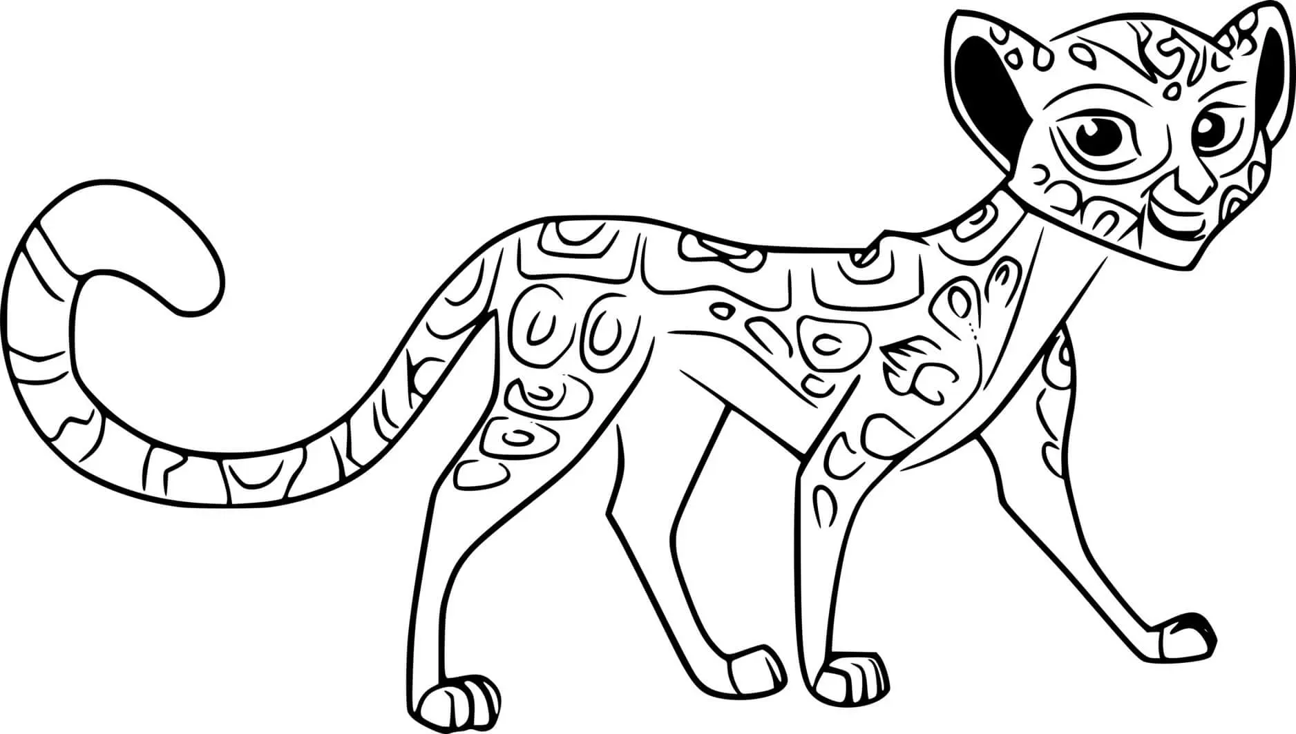 Coloriage Fuli Cheetah - La Garde du Roi lion à imprimer