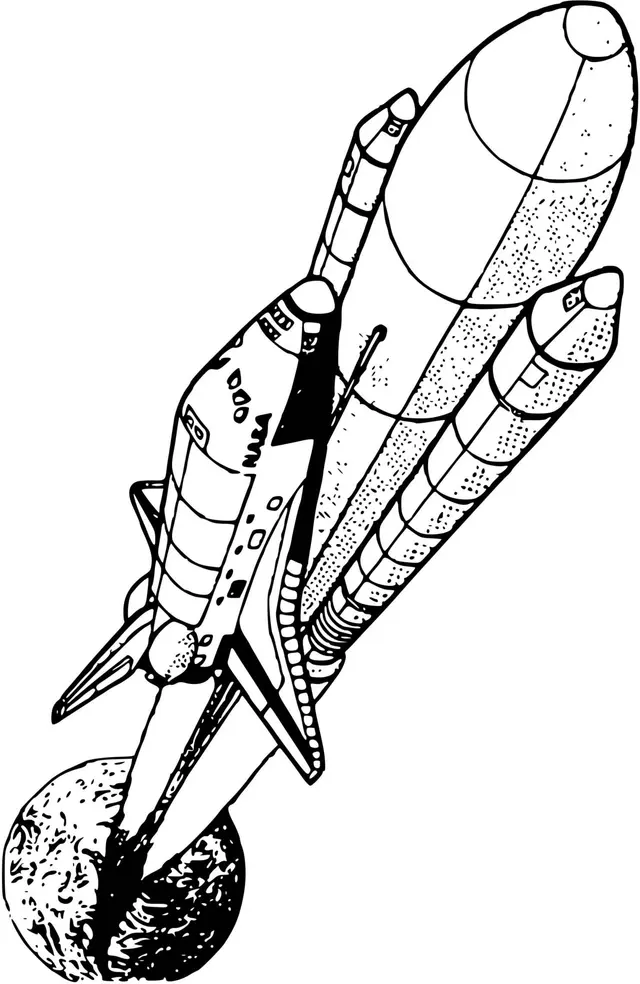 Coloriage Fusée Nasa Decollage - Fusée à imprimer