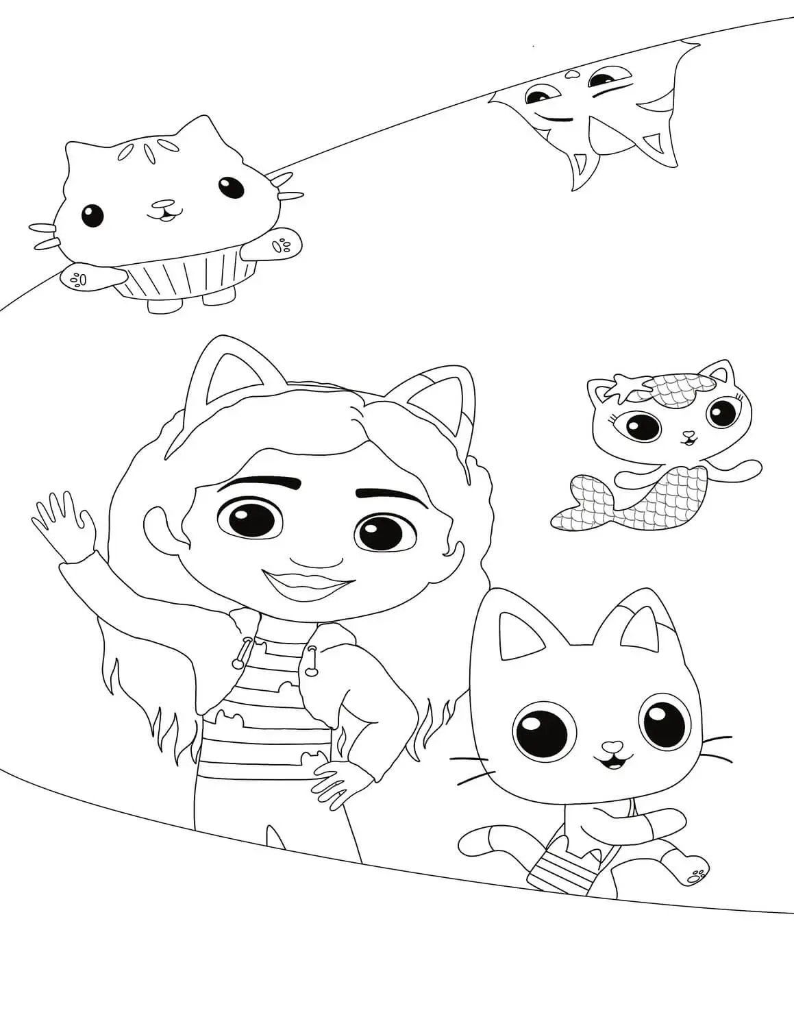 Gabby's Cat and the Magic Dollhouse coloring page to print