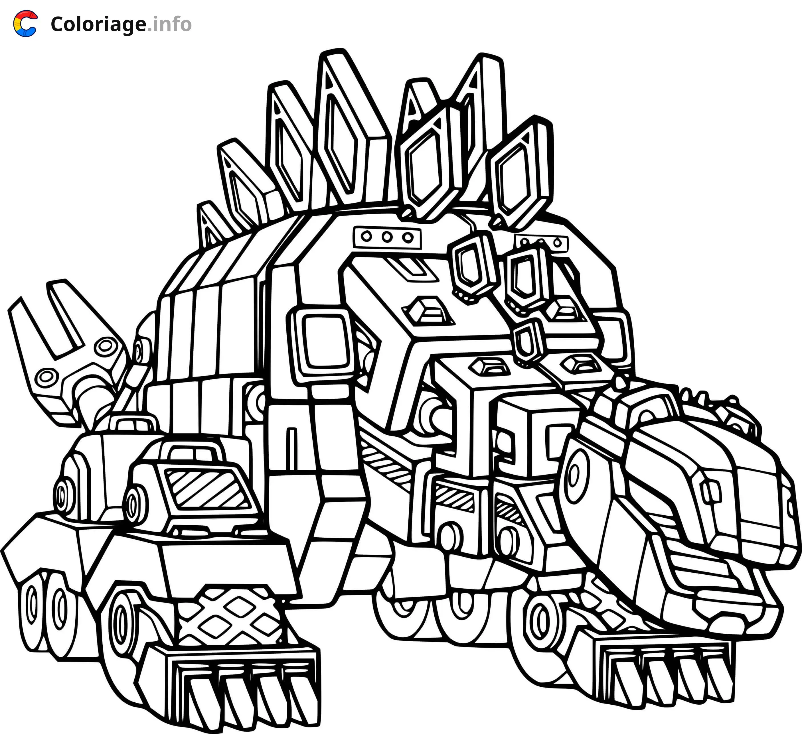 Coloriage Garby Stegarbasaurus Dinotrux Supercharged - Dinotrux à imprimer