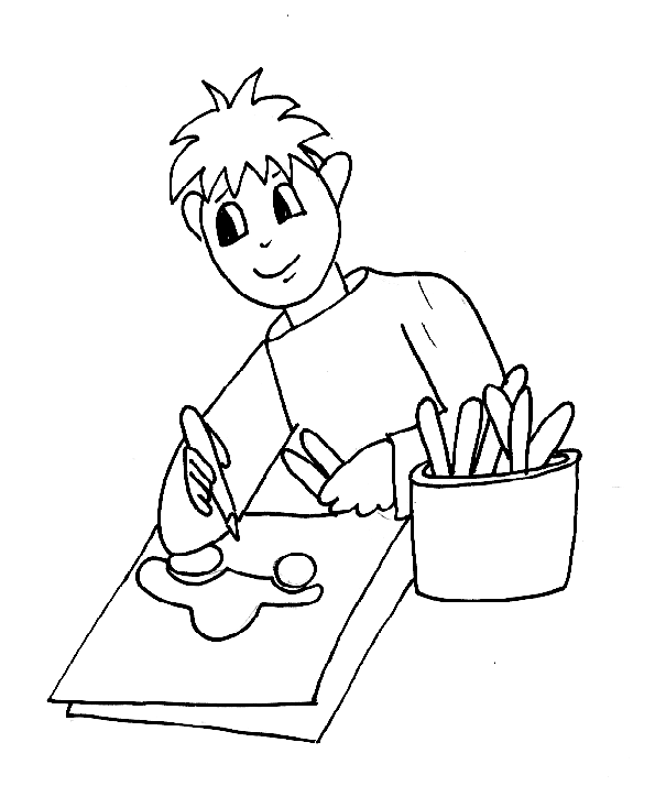 Coloriage Garçon 10 Ans Qui Colorie - Garçon à imprimer