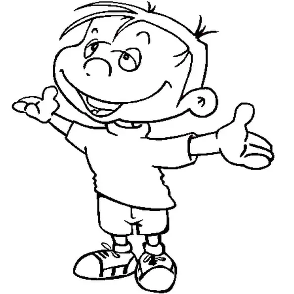 Coloriage Garçon 6 Ans Joyeux - Garçon à imprimer