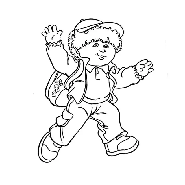 Coloriage Garçon 6 Ans Se Dirige Vers L'école - Garçon à imprimer