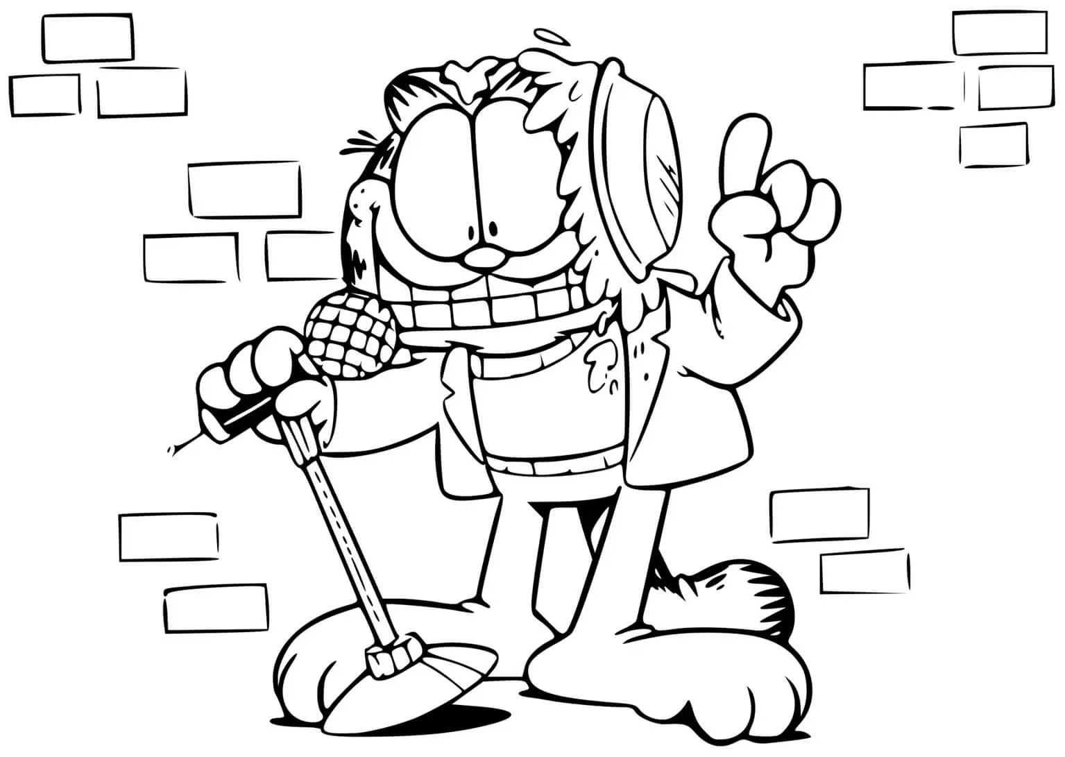 Coloriage Garfield Au Comedy Club Pour Un Spectacle Humour - Garfield à imprimer