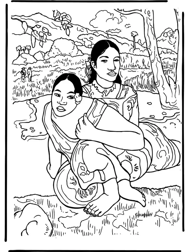 Coloriage Gaughin Nafeaffaa Ipolpo - Art à imprimer