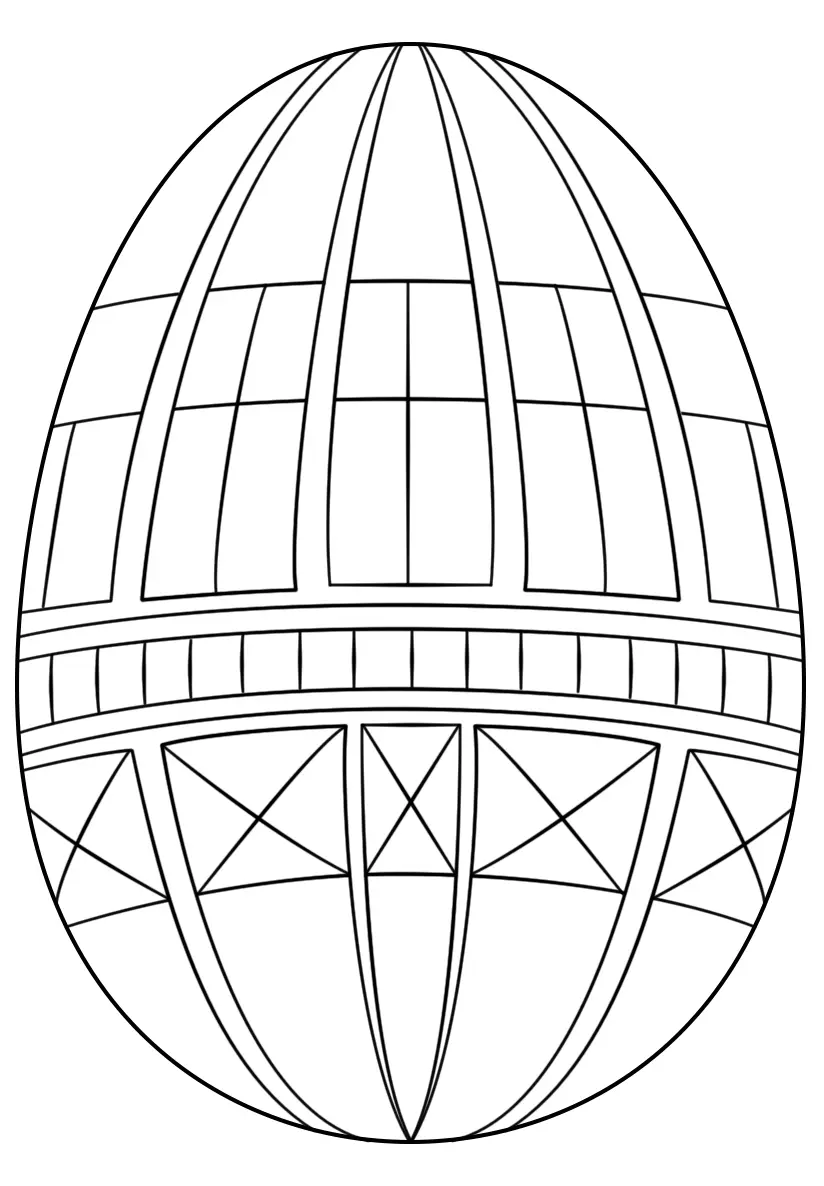 Disegno di Uovo di Pasqua geometrico da stampare