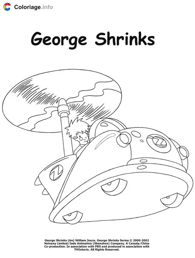 Desenho de George no seu helicóptero para colorir