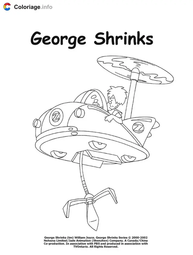 Desenho de George pilota um helicóptero para colorir