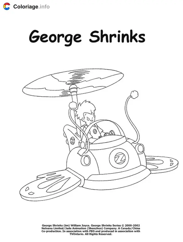 Desenho de George pilota um helicóptero para colorir