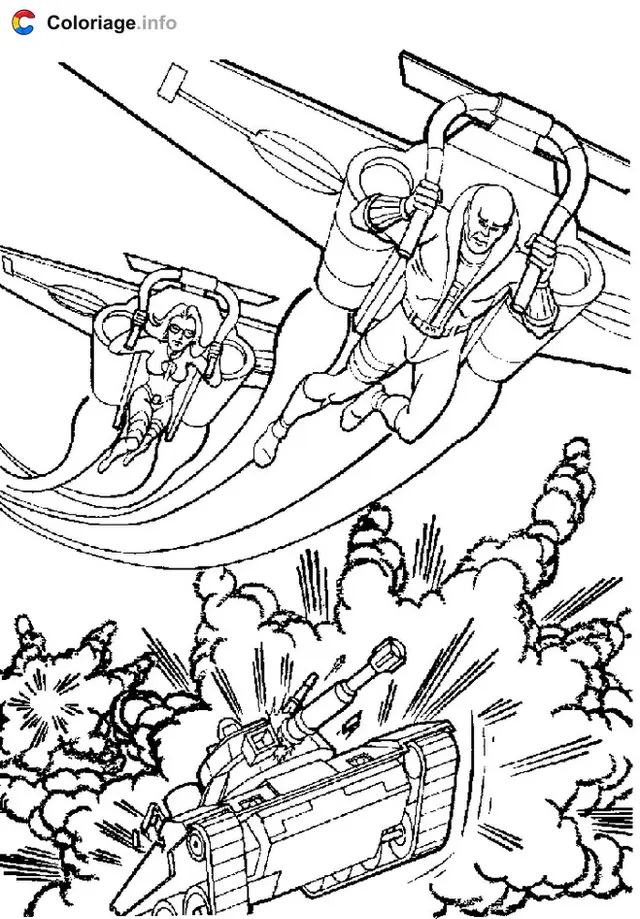 Desenho de G.I. Joe em Operação Aérea para colorir
