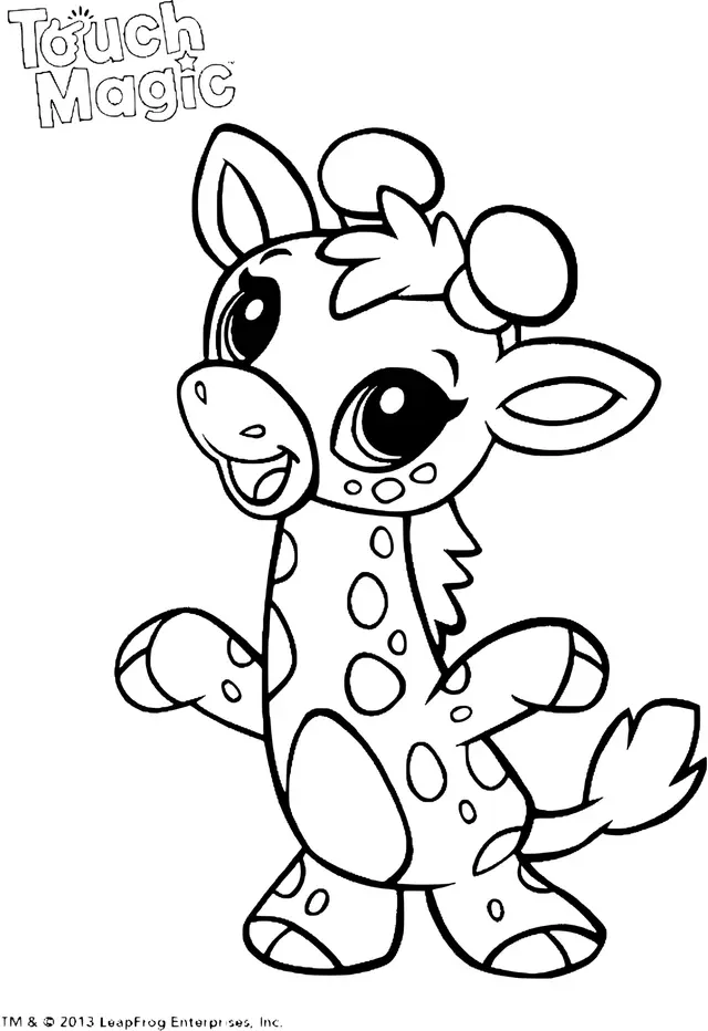 Coloriage Girafe Kawaii Maternelle Touch Magic - Girafe à imprimer